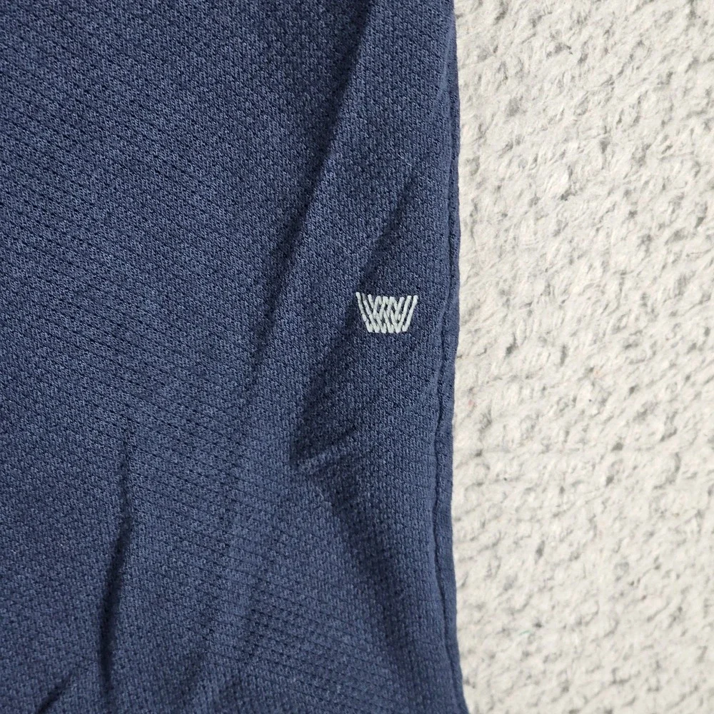 Mack Weldon Polo Shirt Men Medium Blue For Daily Wear Short Sleeve Casual Preppy